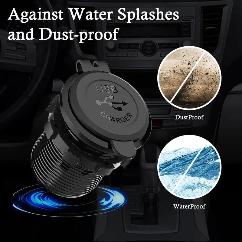 Bluejw 12V USB C Car Charger Outlet, 65W PD3.0 & 18W QC3.0 Fast Charging USB Car Charger Socket for Laptops, Tablets, Phones - Waterproof Automobile Charger for Cars, Trucks, Boats (12V/24V) - Image 4